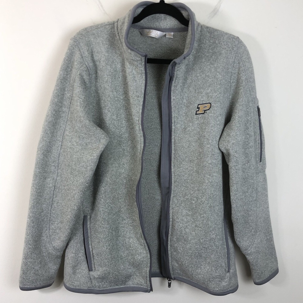 Purdue Lady Vesi Full Zip Sweater Womens Heather Gray Sz Large - Picture 4 of 16